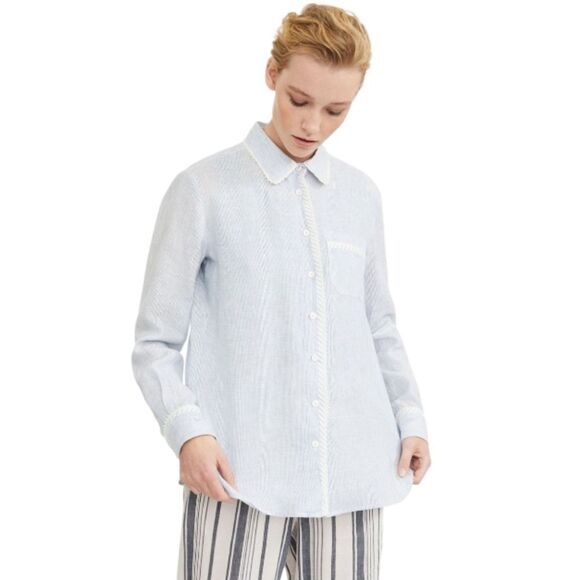 Weekend MaxMara Apotema Linen Canvas Shirt Button Up - Picture 16 of 16